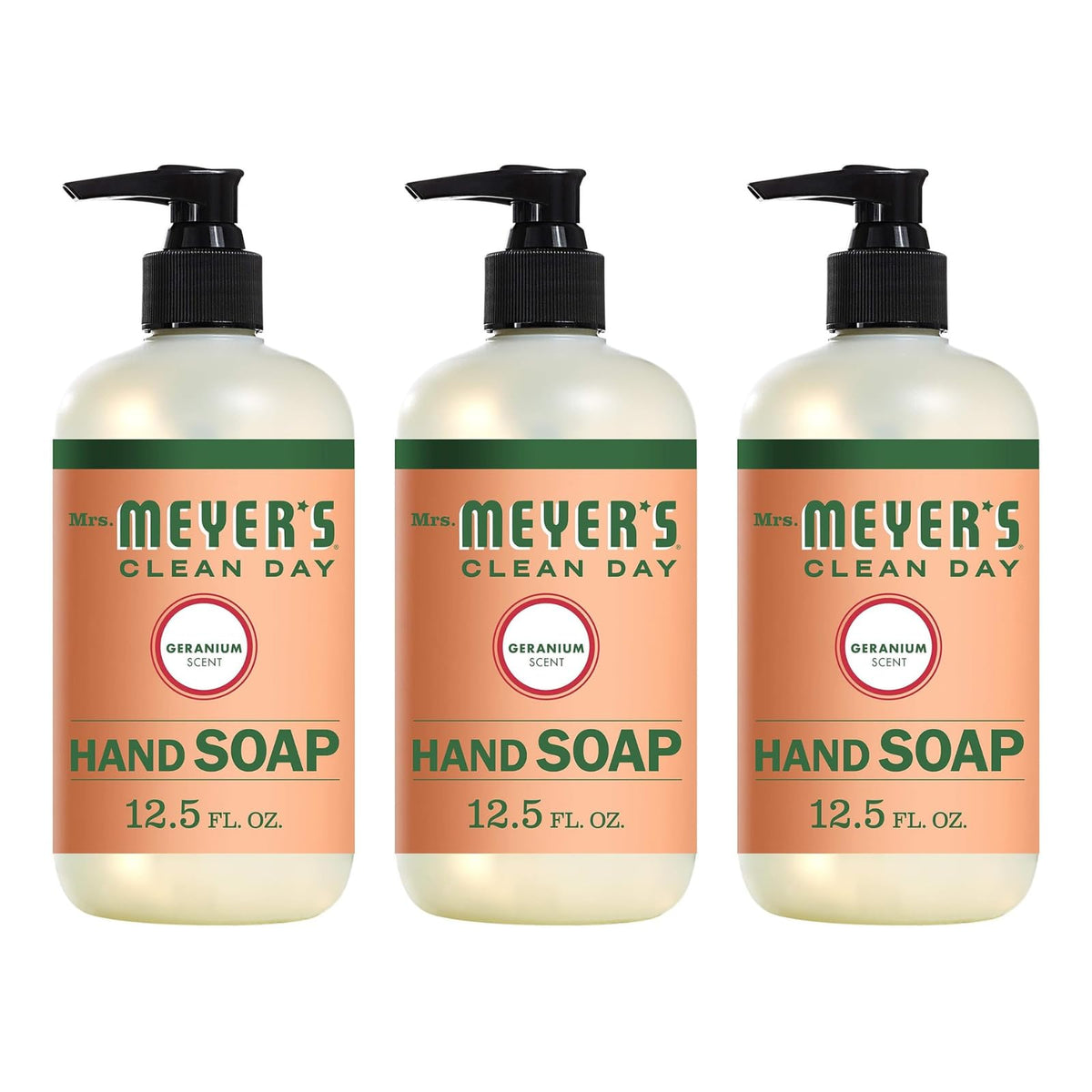 Mrs. MEYER'S CLEAN DAY Liquid Hand Soap Variety Pack 12.5 OZ Each, 3 Count (Lemon Verbena + Basil + Peony)