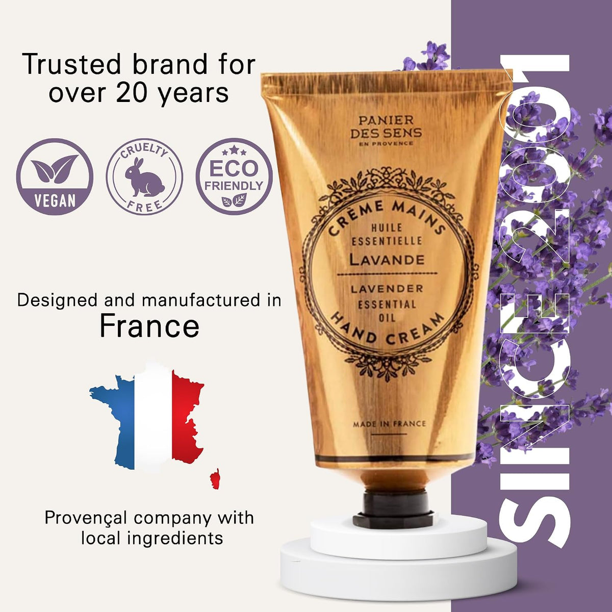 Panier des Sens Lavender Hand Cream for Dry Skin, 2.5 fl oz