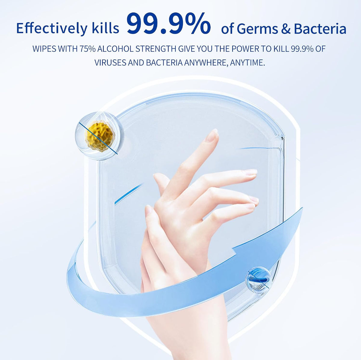75% Alcohol Hand & Surface Wipes, 50 Count, Individually Wrapped