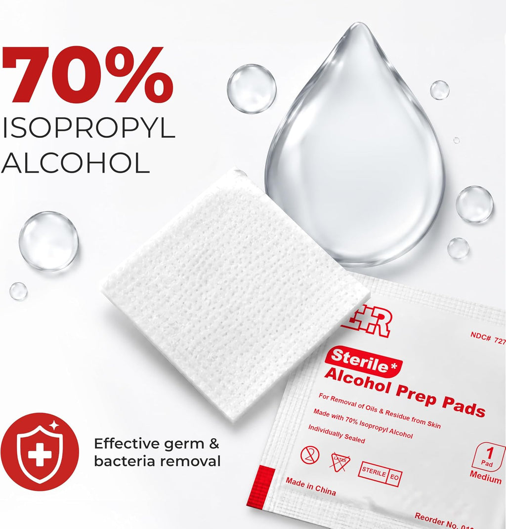 Ever Ready First Aid Alcohol Prep Pads, Medium 2-Ply Alcohol Wipes, individually wrapped Swabs, Saturated With 70% Isopropyl Alcohol - 400 Count