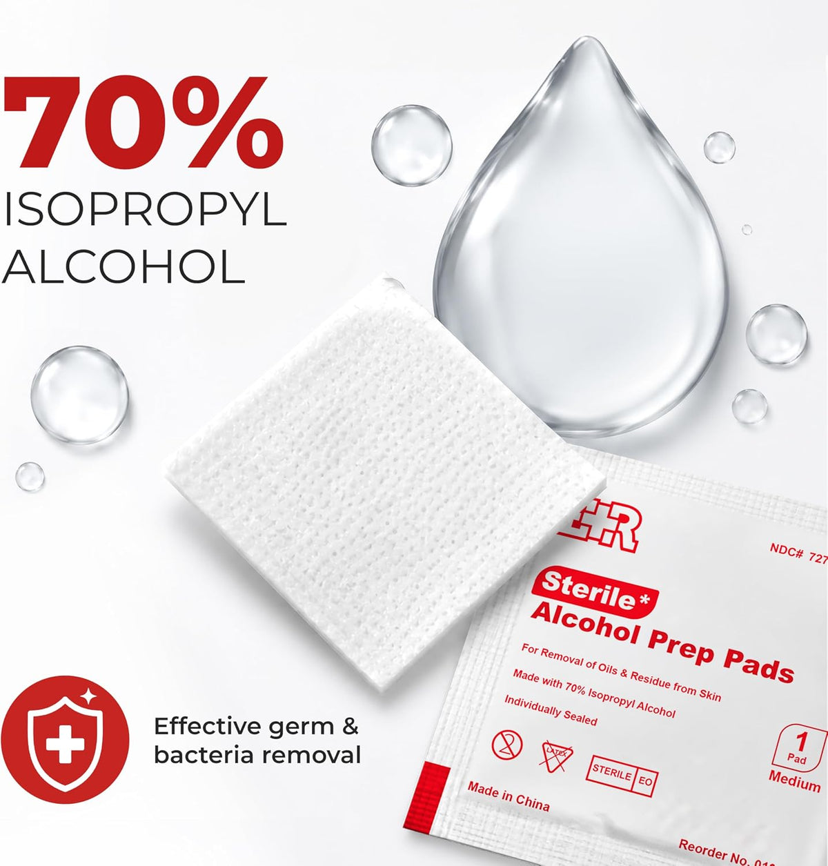 Ever Ready First Aid Alcohol Prep Pads, Medium 2-Ply Alcohol Wipes, individually wrapped Swabs, Saturated With 70% Isopropyl Alcohol - 400 Count