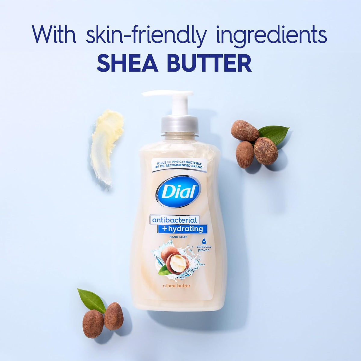 Dial Antibacterial Liquid Hand Soap, Shea Butter, 11oz, 4-Pack