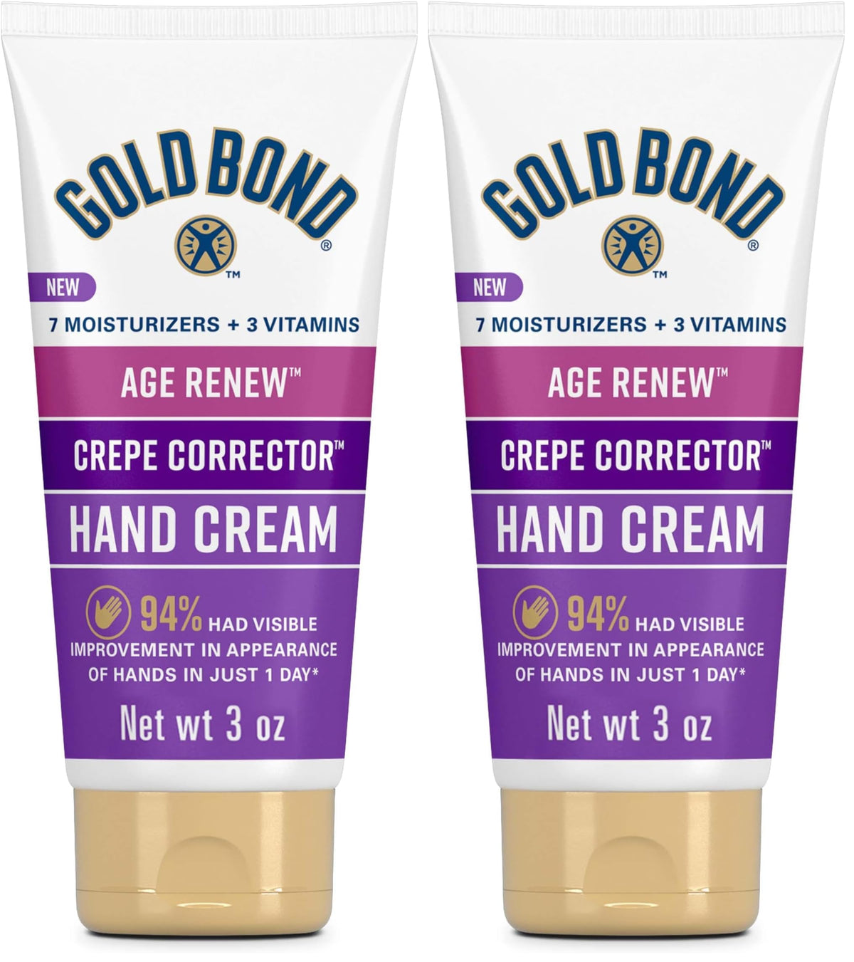 Gold Bond Age Renew Crepe Corrector Hand Cream, Crepey Skin Cream, 3 oz