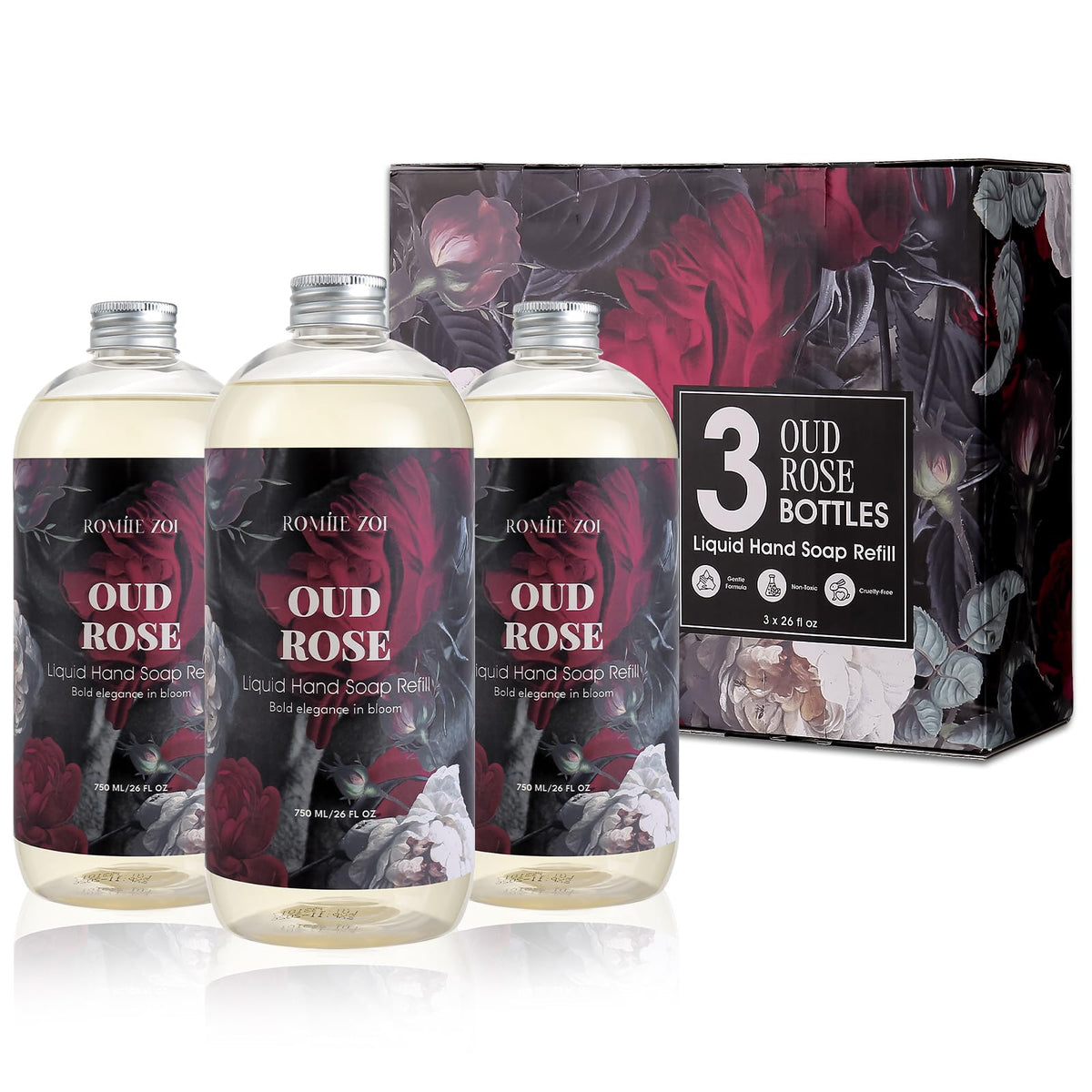 ROMIIE ZOI Liquid Hand Soap Refill, Eucalyptus Mint, 26 Fl Oz, 3-Pack