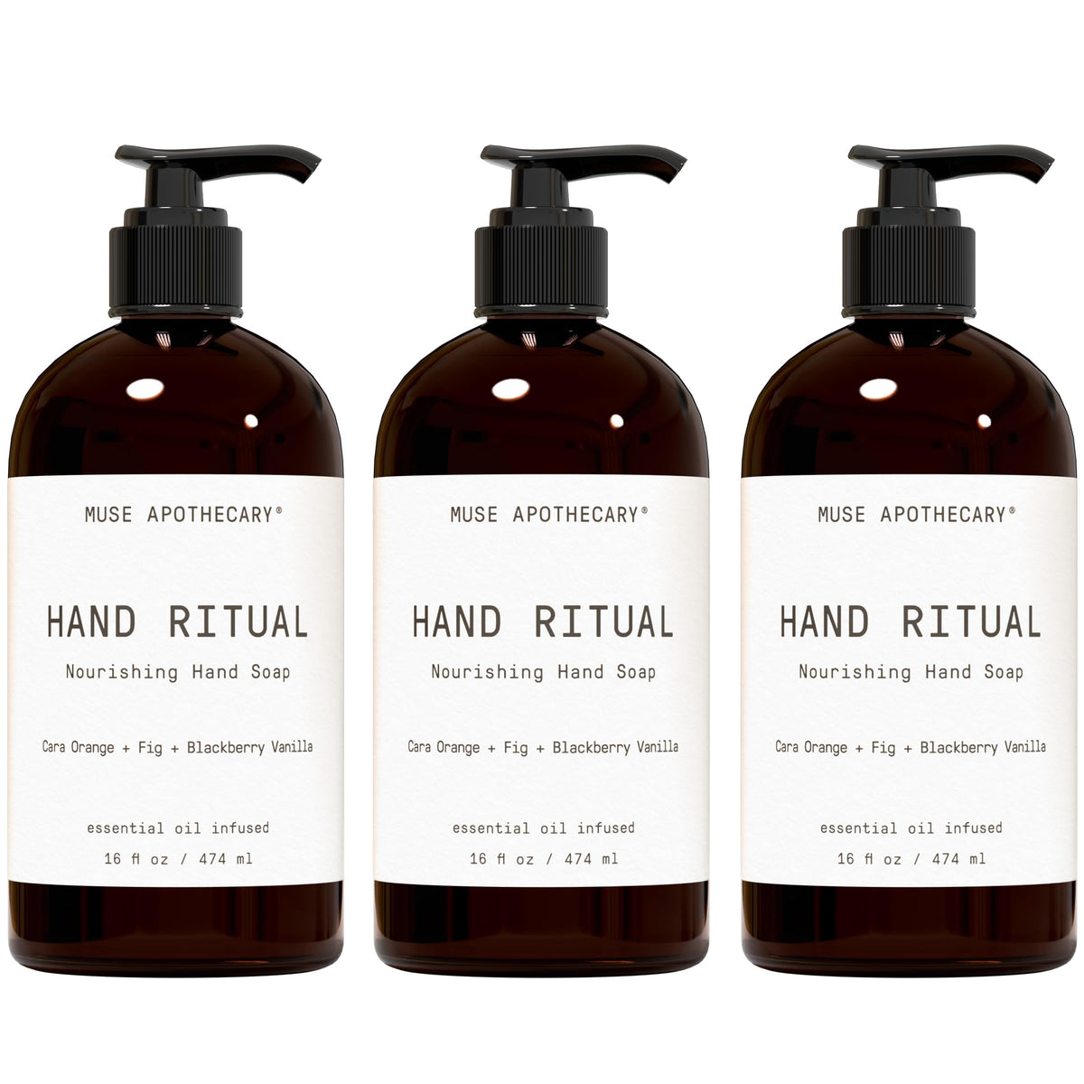 Muse Apothecary Hand Ritual - Aromatic and Nourishing Hand Soap, Infused with Natural Aromatherapy Essential Oils - USDA Certified Biobased - 16 oz, Aloe + Eucalyptus + Lavender, 2 Pack