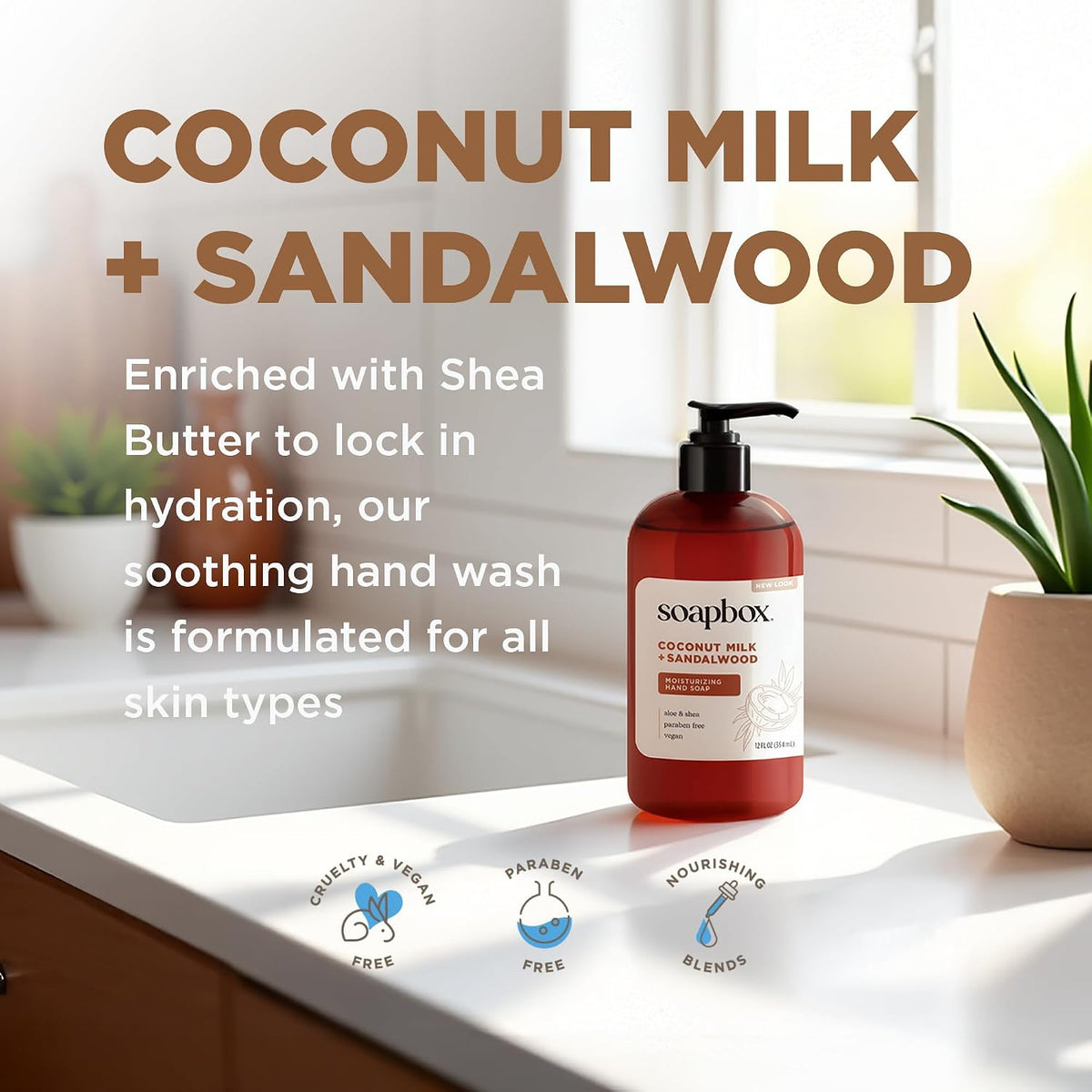 Soapbox Coconut Milk & Sandalwood Liquid Hand Soap Refill - 64oz
