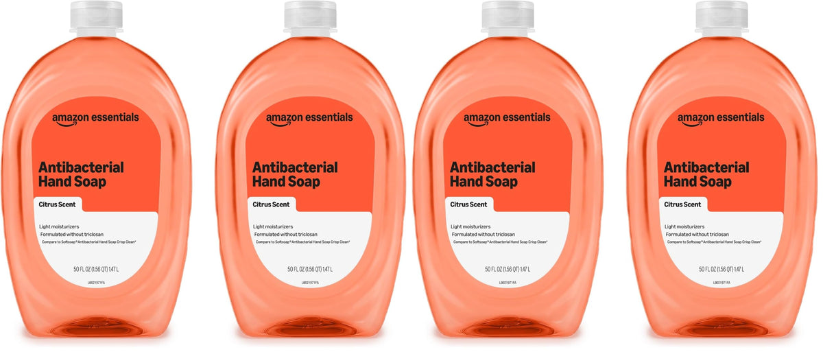 Amazon Basics Liquid Hand Soap Refill, Light Moisturizing, Triclosan-Free, Dermatologist-Tested, pH Balanced, Citrus, 50 Fl Oz (Pack of 2) (Previously Solimo)
