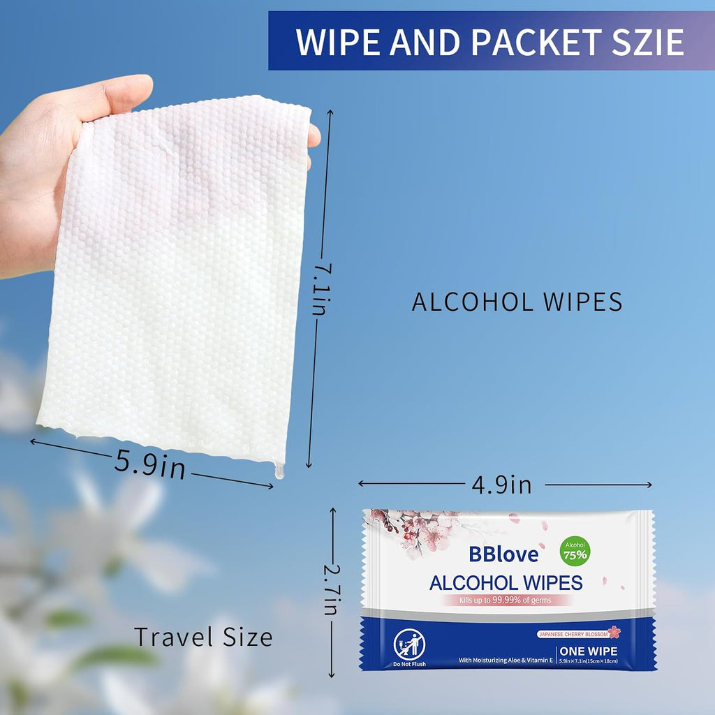 75% Alcohol Hand & Surface Wipes, 50 Count, Individually Wrapped
