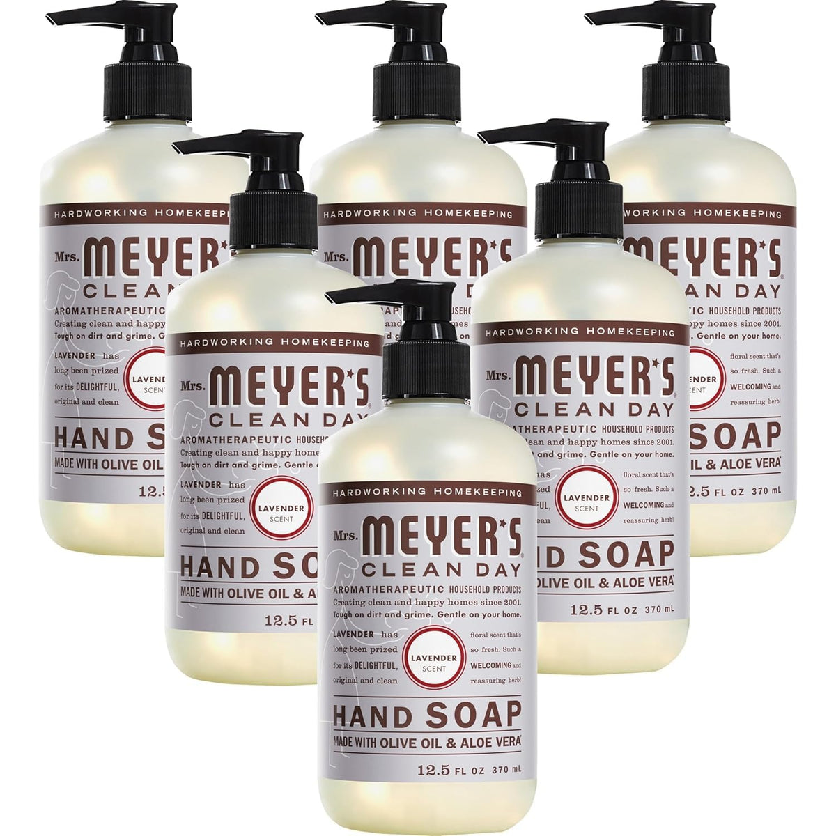 MRS. MEYER'S CLEAN DAY Liquid Hand Soap, Honeysuckle, 12.5 fl oz, 6 Pack