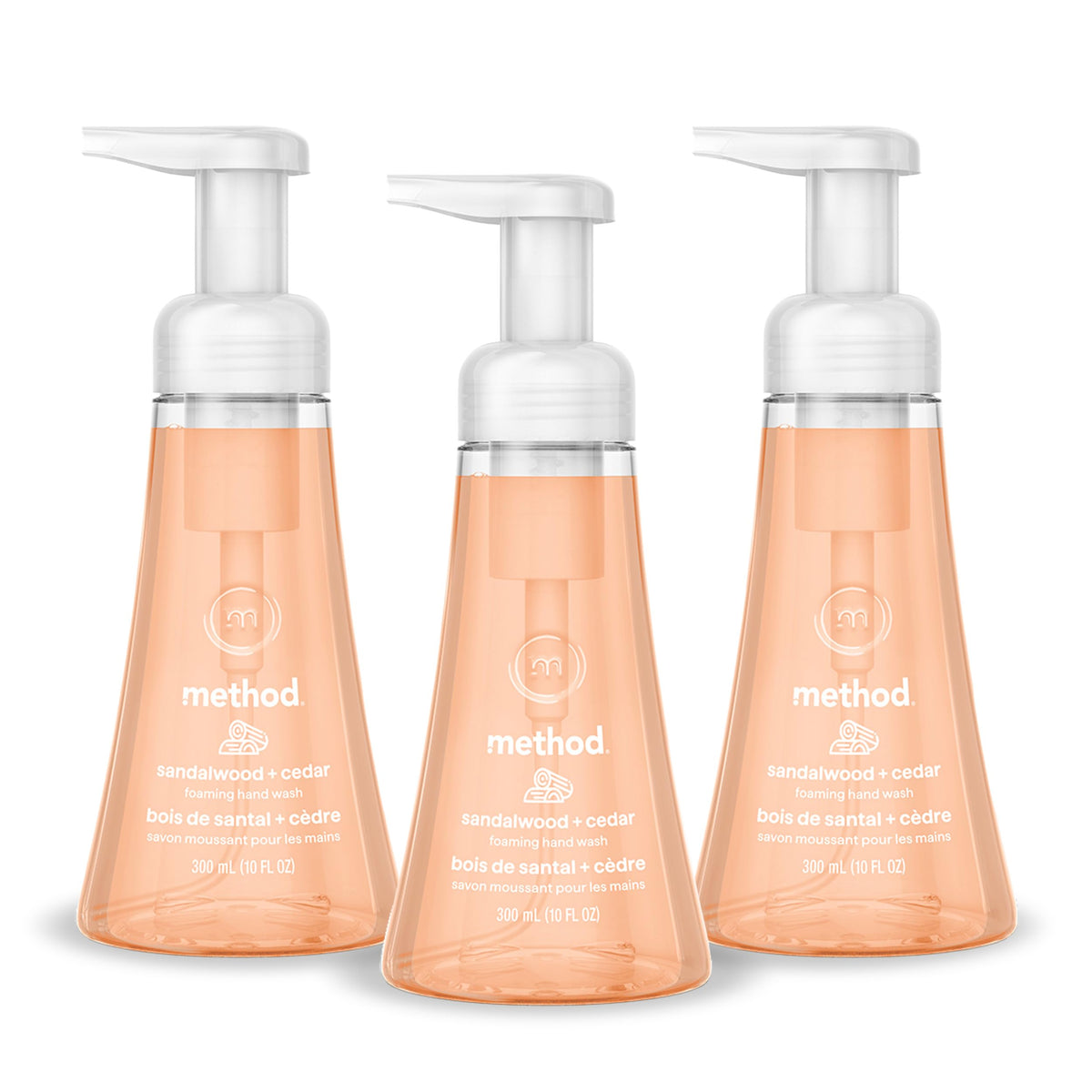 method Foaming Hand Wash, Sandalwood + Cedar, 10 fl oz, 3 pack
