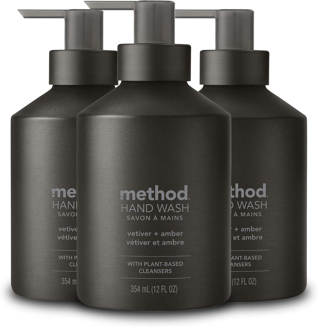method Gel Hand Soap, Vetiver + Amber, 12 fl oz, 3 Pack