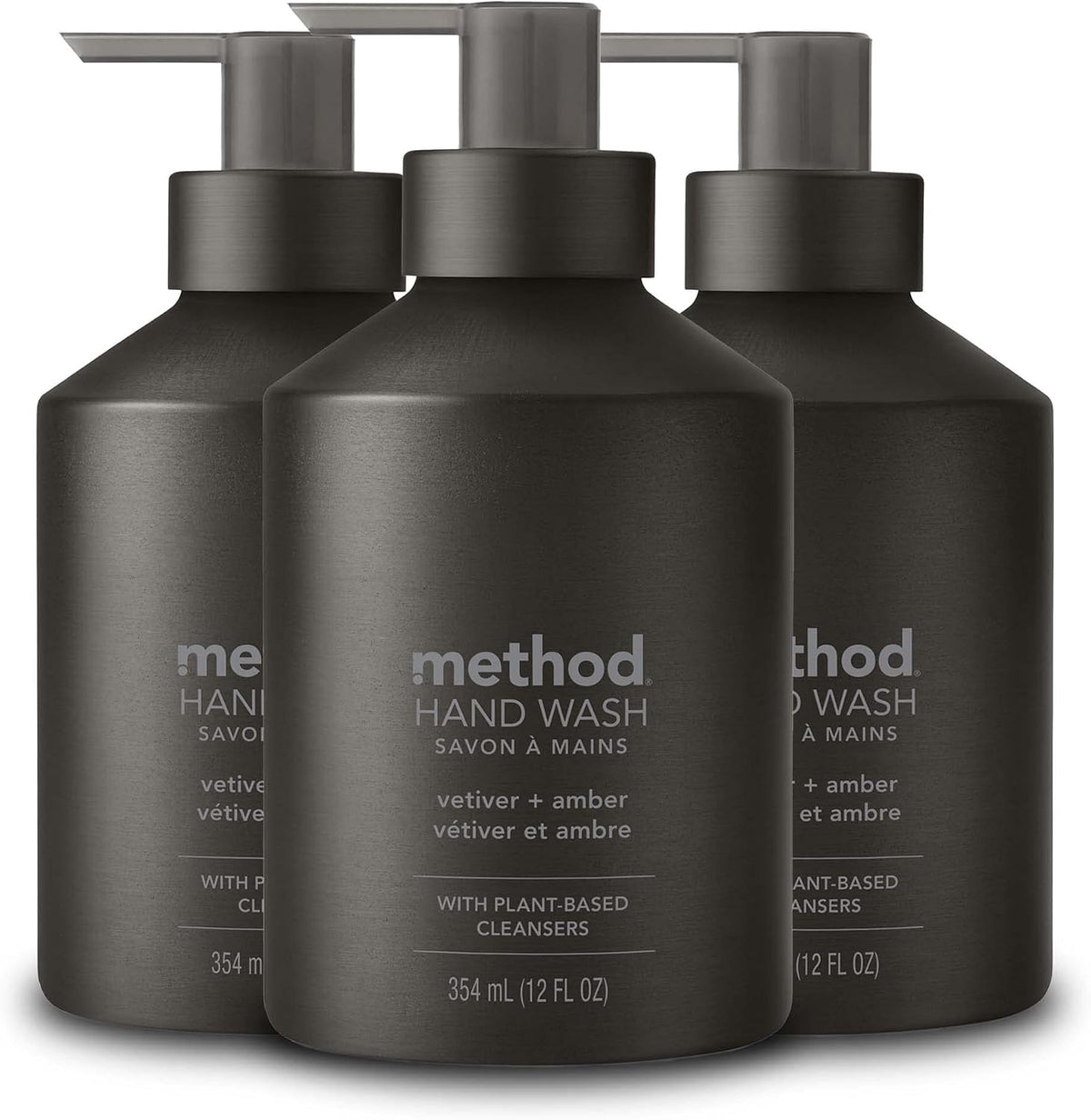 method Gel Hand Soap, Vetiver + Amber, 12 fl oz, 3 Pack