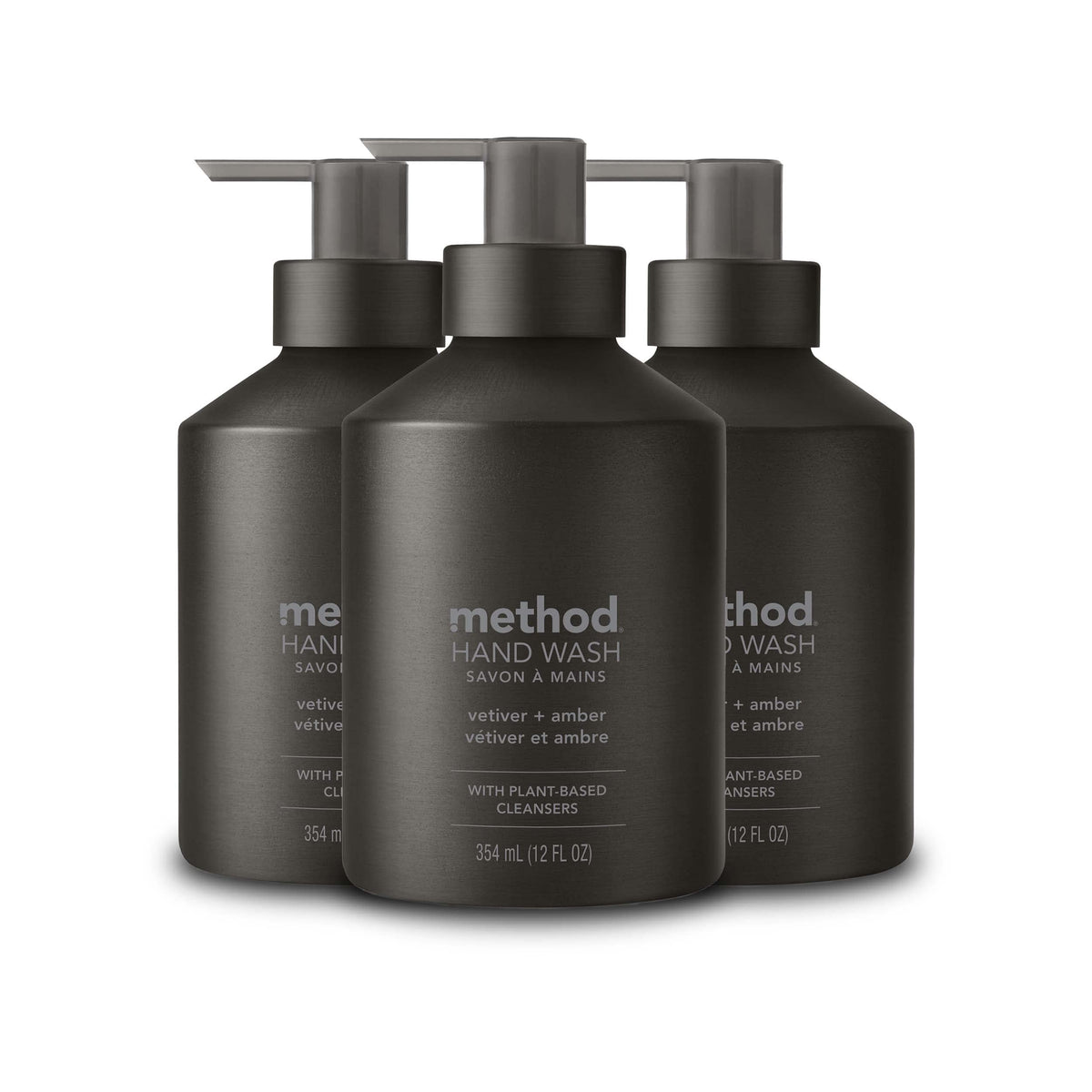 method Gel Hand Soap, Vetiver + Amber, 12 fl oz, 3 Pack