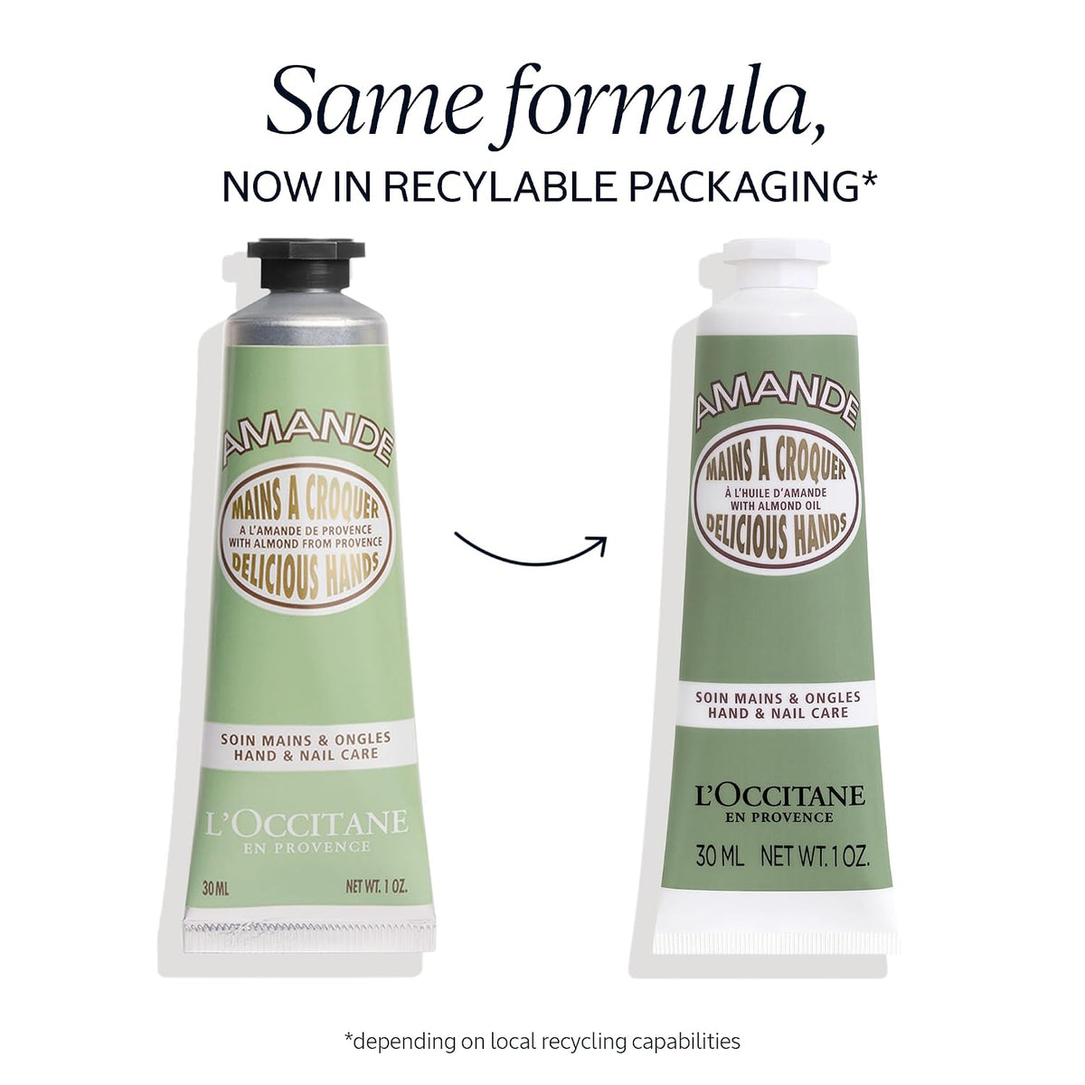 L'OCCITANE Almond Delicious Hands Hydrating Cream, Fast-Absorbing, Vegan
