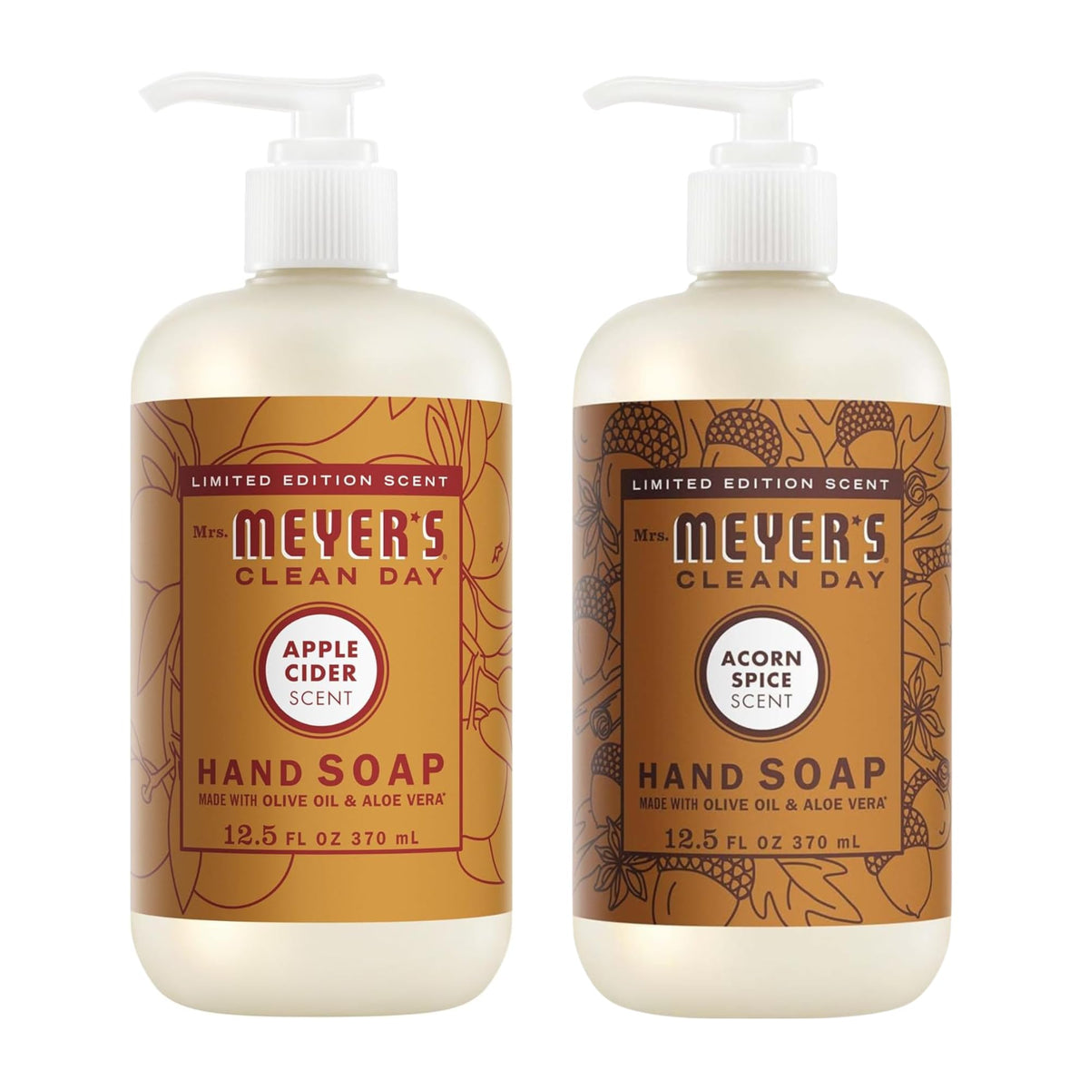 Mrs. MEYER'S CLEAN DAY Liquid Hand Soap Bottle, 12.5 Fl Oz Lilac, Rose, Mint, Lemon, Lavender, Basil (Pack of 6) (Variety Pack)