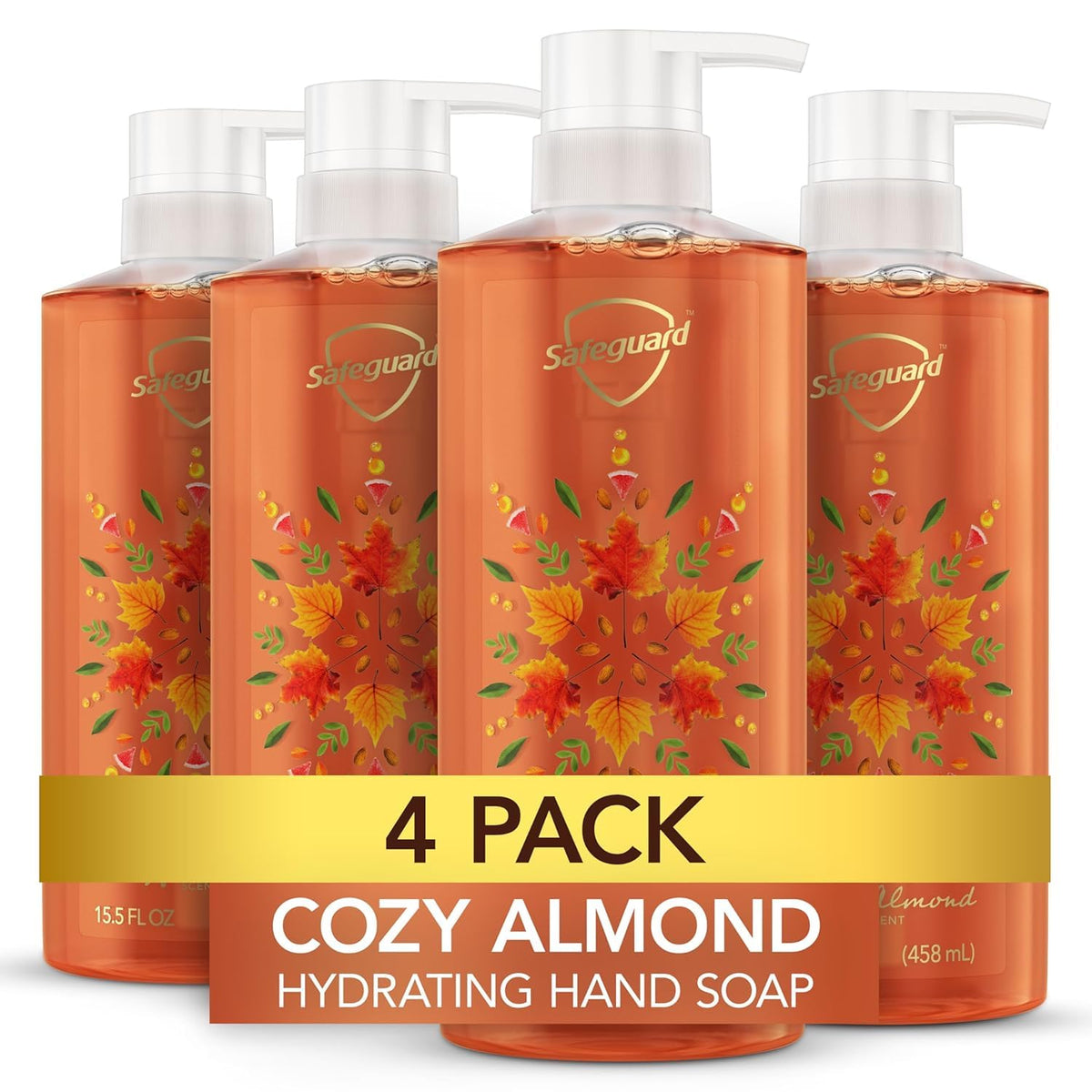 Safeguard Liquid Hand Soap, Micellar Deep Cleansing, Washes Away 99% Bacteria, Made with Natural Moisturizers, Enriched with Skin Conditioners, PH Balanced, Ocean Breeze Scent 15.5 oz (Pack of 4)