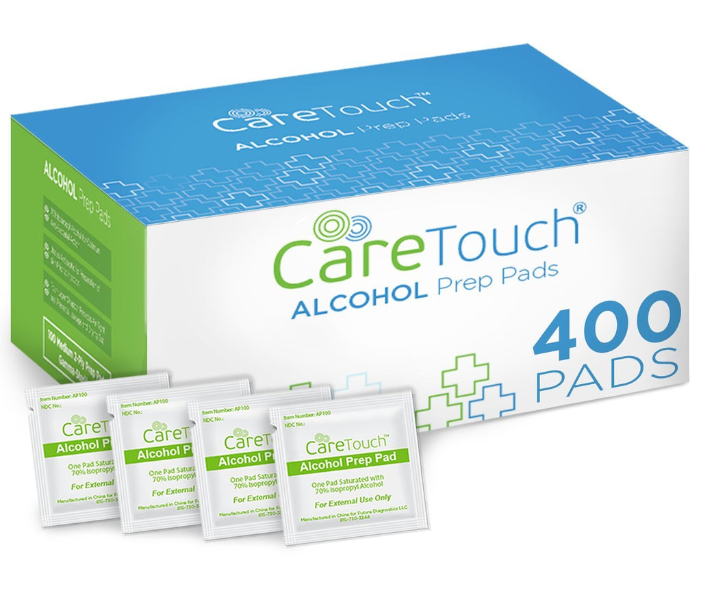 Care Touch Sterile Alcohol Prep Pads, Medium 2-Ply - 400 Alcohol Wipes (CTAP400-VC)