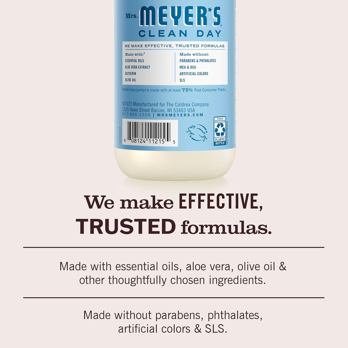 MRS. MEYER'S CLEAN DAY Liquid Hand Soap, Rain Water, 12.5 fl oz, 3 Pack