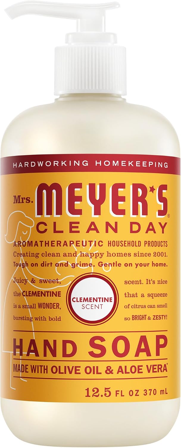MRS. MEYER'S CLEAN DAY Hand Soap, Clementine Scent, 12.5 Fl Oz Bottle
