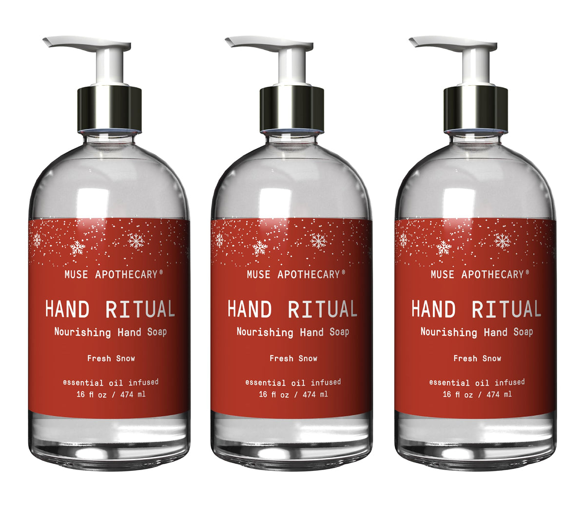Muse Apothecary Hand Ritual - Aromatic and Nourishing Hand Soap, Infused with Natural Aromatherapy Essential Oils - USDA Certified Biobased - 16 oz, Aloe + Eucalyptus + Lavender, 2 Pack