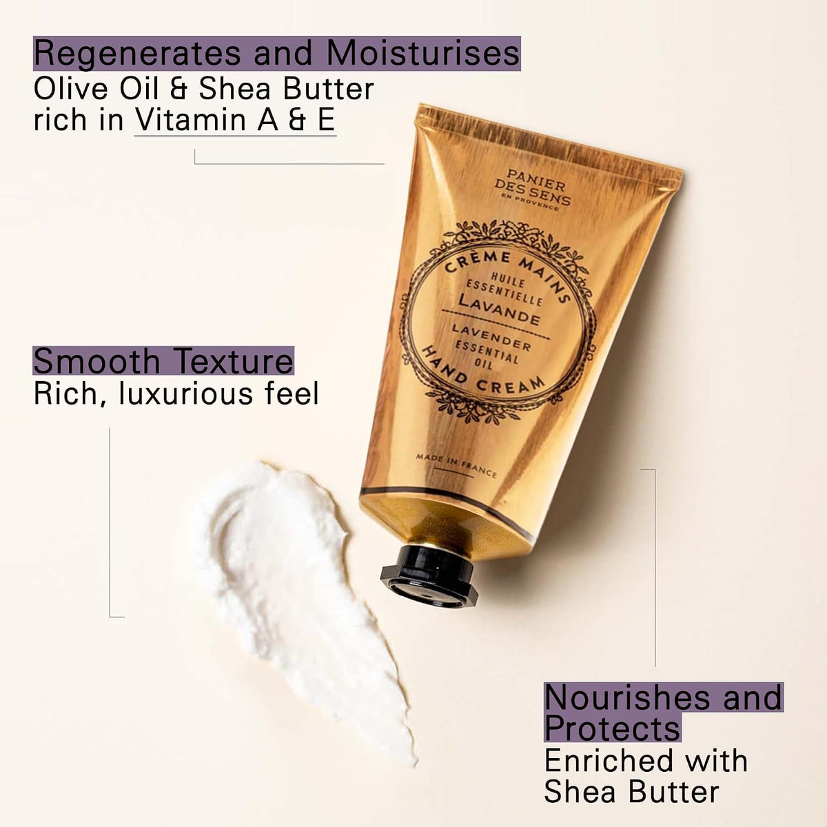 Panier des Sens Lavender Hand Cream for Dry Skin, 2.5 fl oz