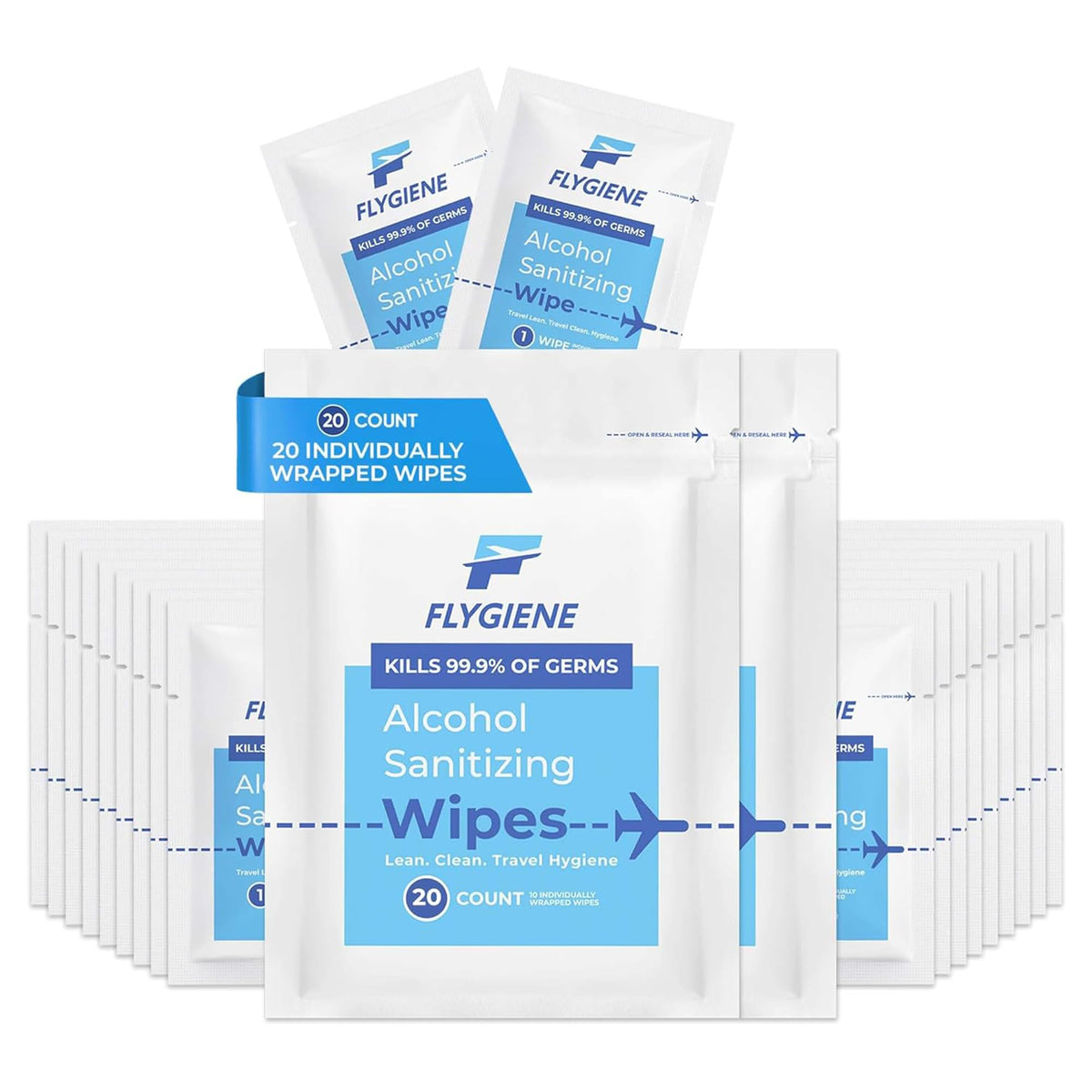 Individually Wrapped Alcohol Wipes, Travel Essentials (10 Count)