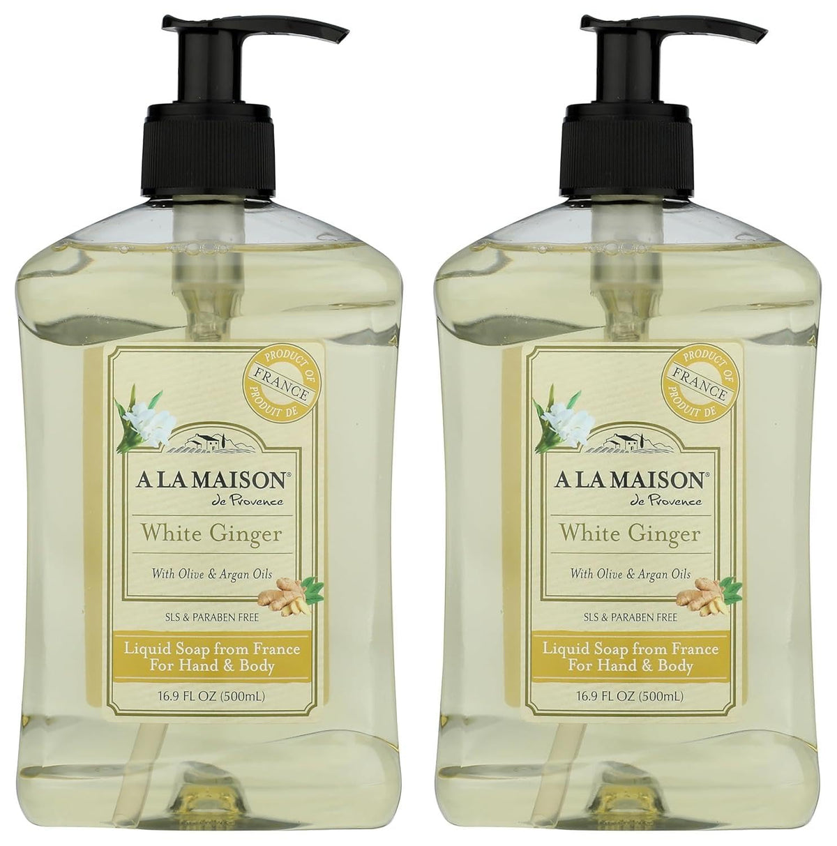 A LA MAISON French Liquid Hand Soap, Citrus Blossom - Natural Hand Wash Made with Essential Oils - Biodegradable, Plant-Based, Vegan, Cruelty-Free, Alcohol & Paraben Free (16.9 oz, 2 Pack)