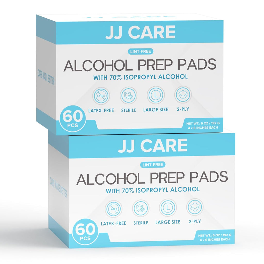 Large Alcohol Prep Pads [Pack of 120], 4 x 6" Sterile Prep Pads Individually Wrapped, 70% Isopropyl Alcohol Wipes, 2 Ply First Aid Swabs, Perfect for Medical, First Aid Kit & Home
