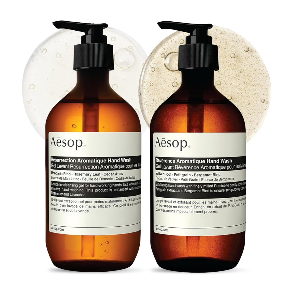 Aesop Resurrection & Reverence Aromatique Hand Wash Set – Nourishing Hand Wash & Gentle Exfoliating Hand Soap Duo | Botanical Cleansers Made with Hydrating Essential Oil Blend | 16.9 oz Each (2 Pack)