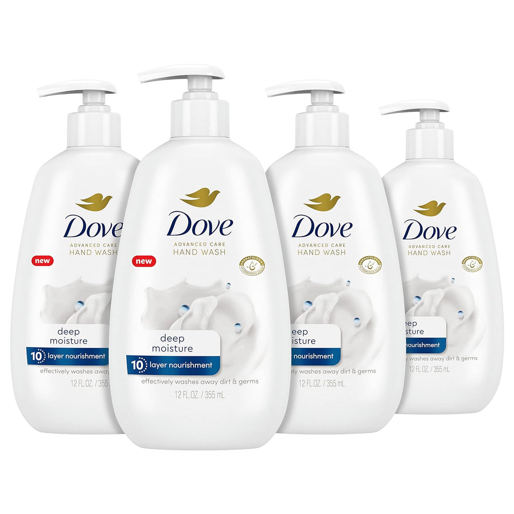 Dove Advanced Care Hand Wash Deep Moisture for Soft, Smooth 4 Count 12 oz
