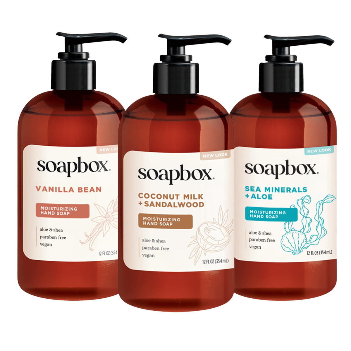Soapbox Coconut Milk & Sandalwood Liquid Hand Soap - Hand Wash - 3 Pack