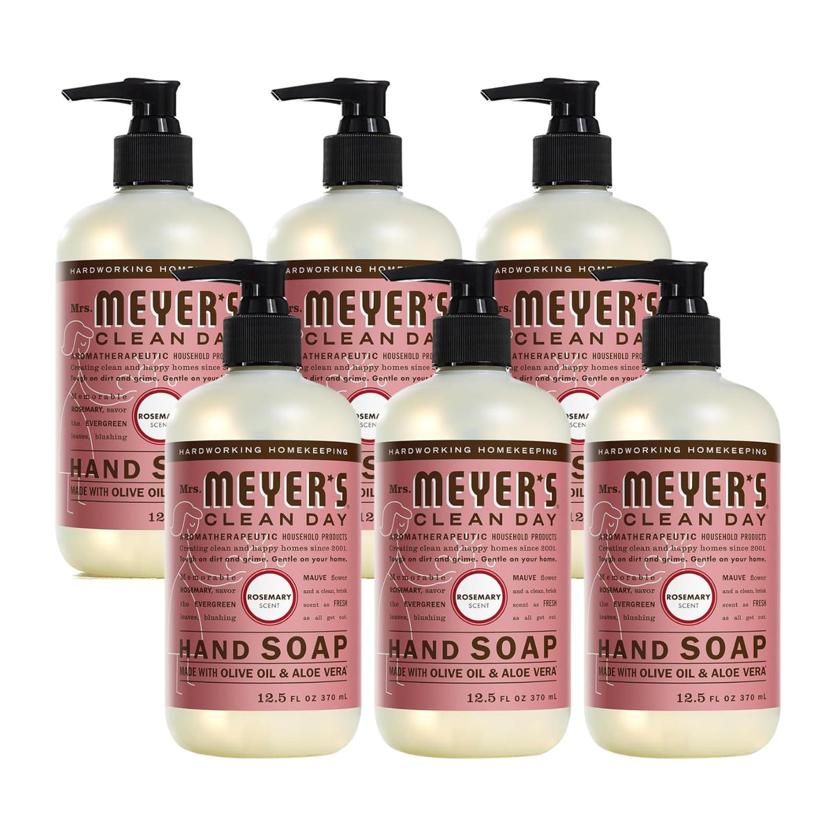 Mrs. MEYER'S CLEAN DAY Liquid Hand Soap Variety Pack 12.5 OZ Each, 3 Count (Lemon Verbena + Basil + Peony)