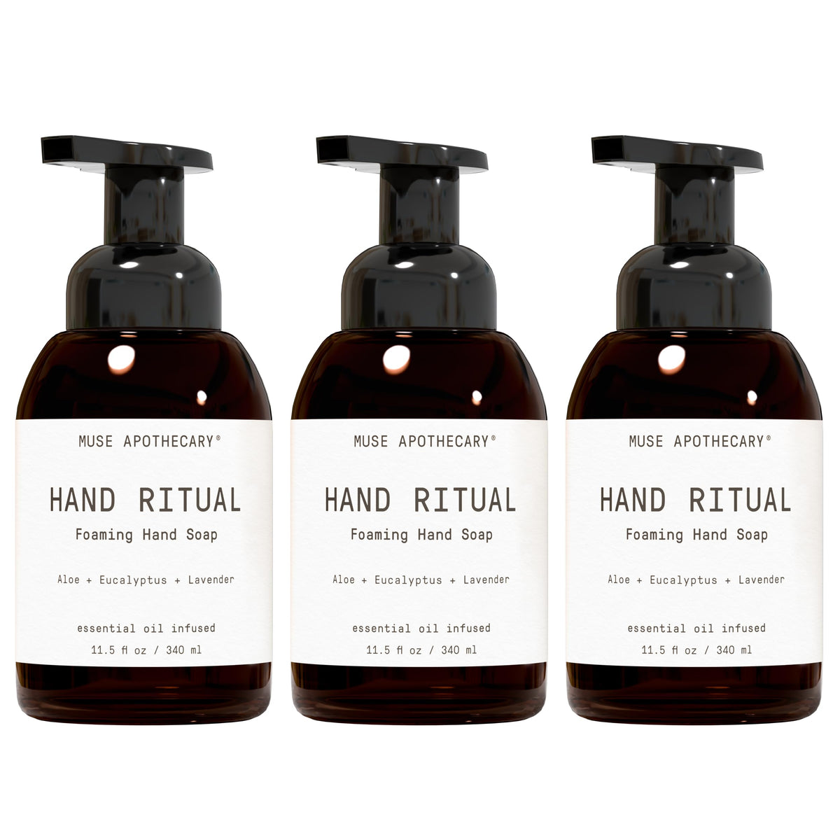Muse Apothecary Hand Ritual - Aromatic and Nourishing Hand Soap, Infused with Natural Aromatherapy Essential Oils - USDA Certified Biobased - 16 oz, Aloe + Eucalyptus + Lavender, 2 Pack