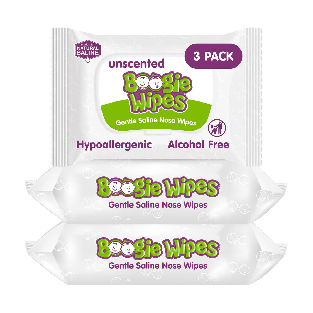 Boogie Wipes Gentle Saline Nose Wipes - 180 Count