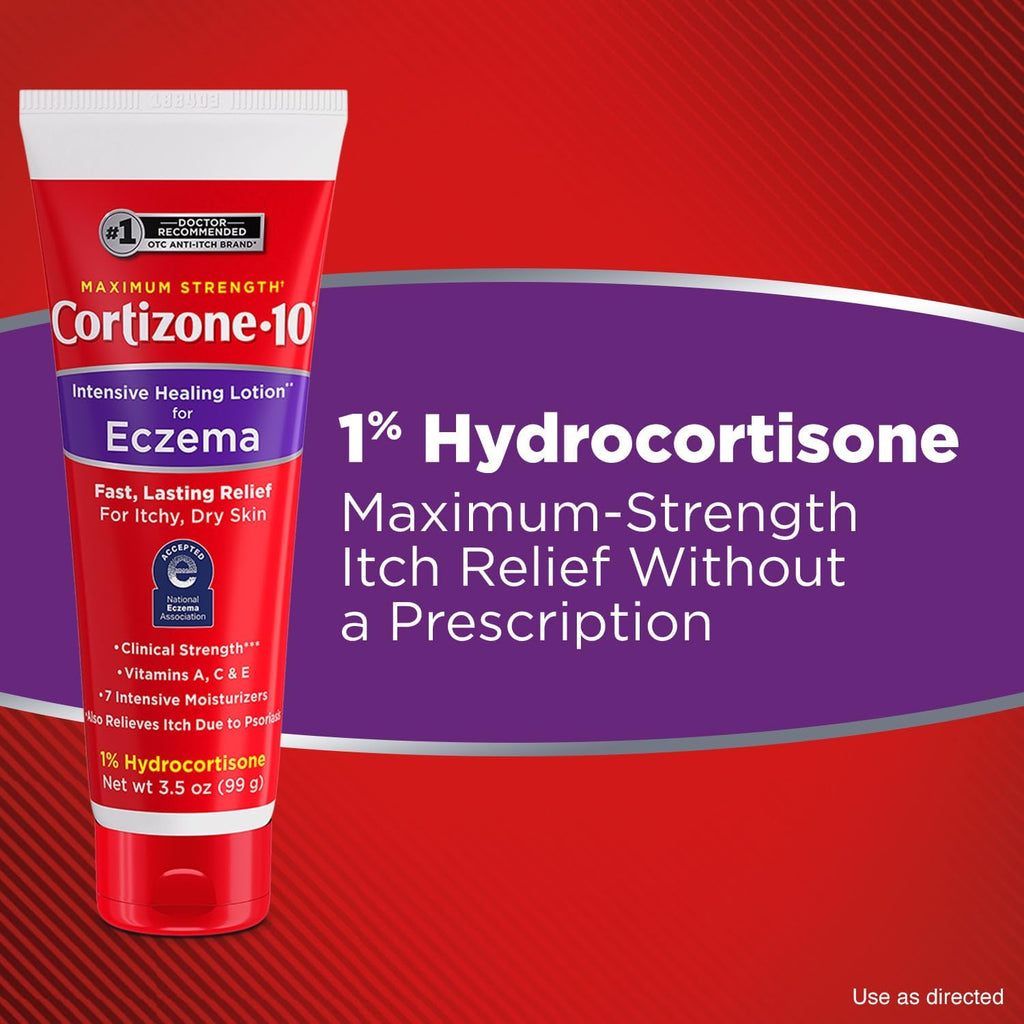 Cortizone-10 Max Strength Healing Itch Relief Eczema Lotion, 3.5 oz.