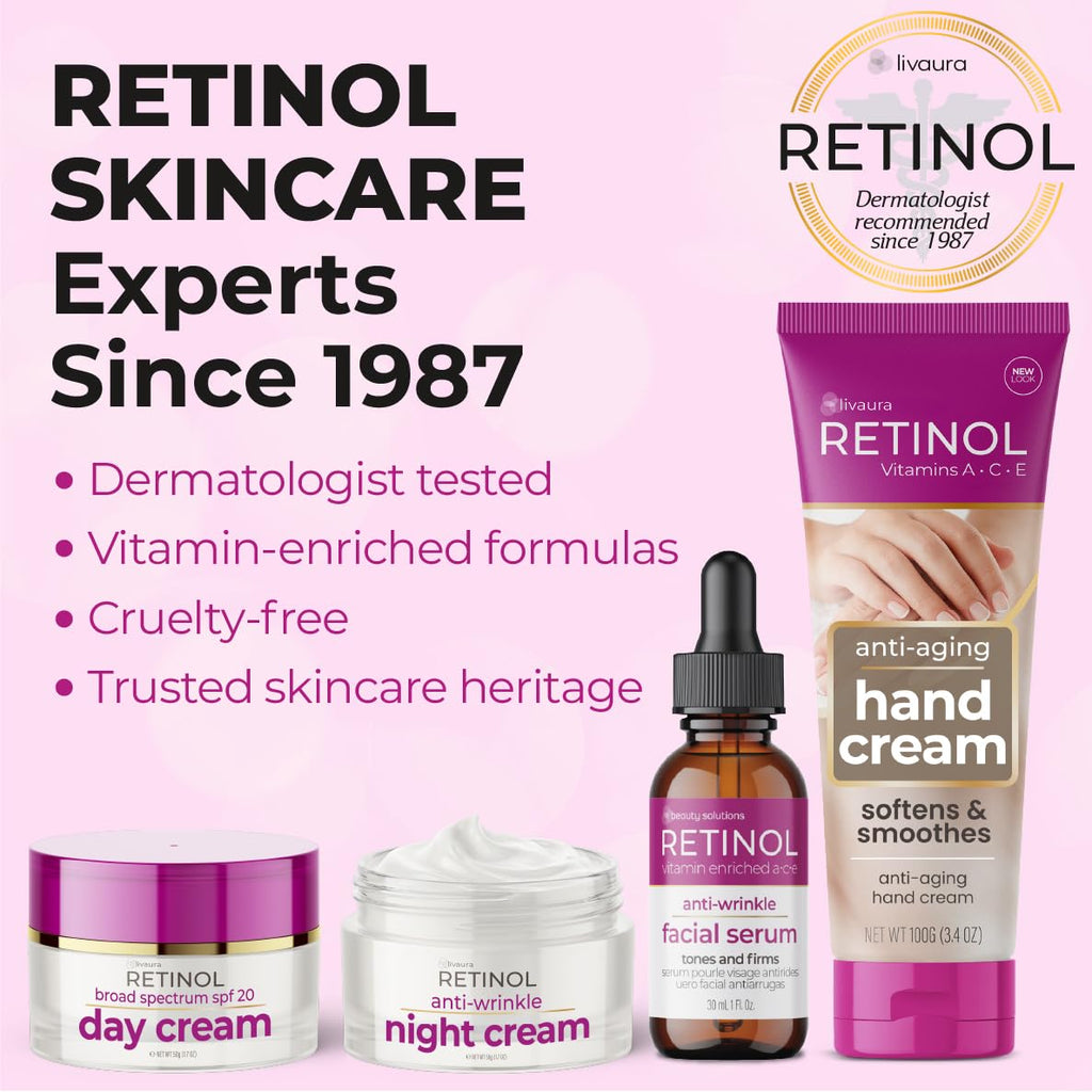 LIVAURA Retinol Anti Aging Hand Cream for Women - Hand Lotion, Dry Hands