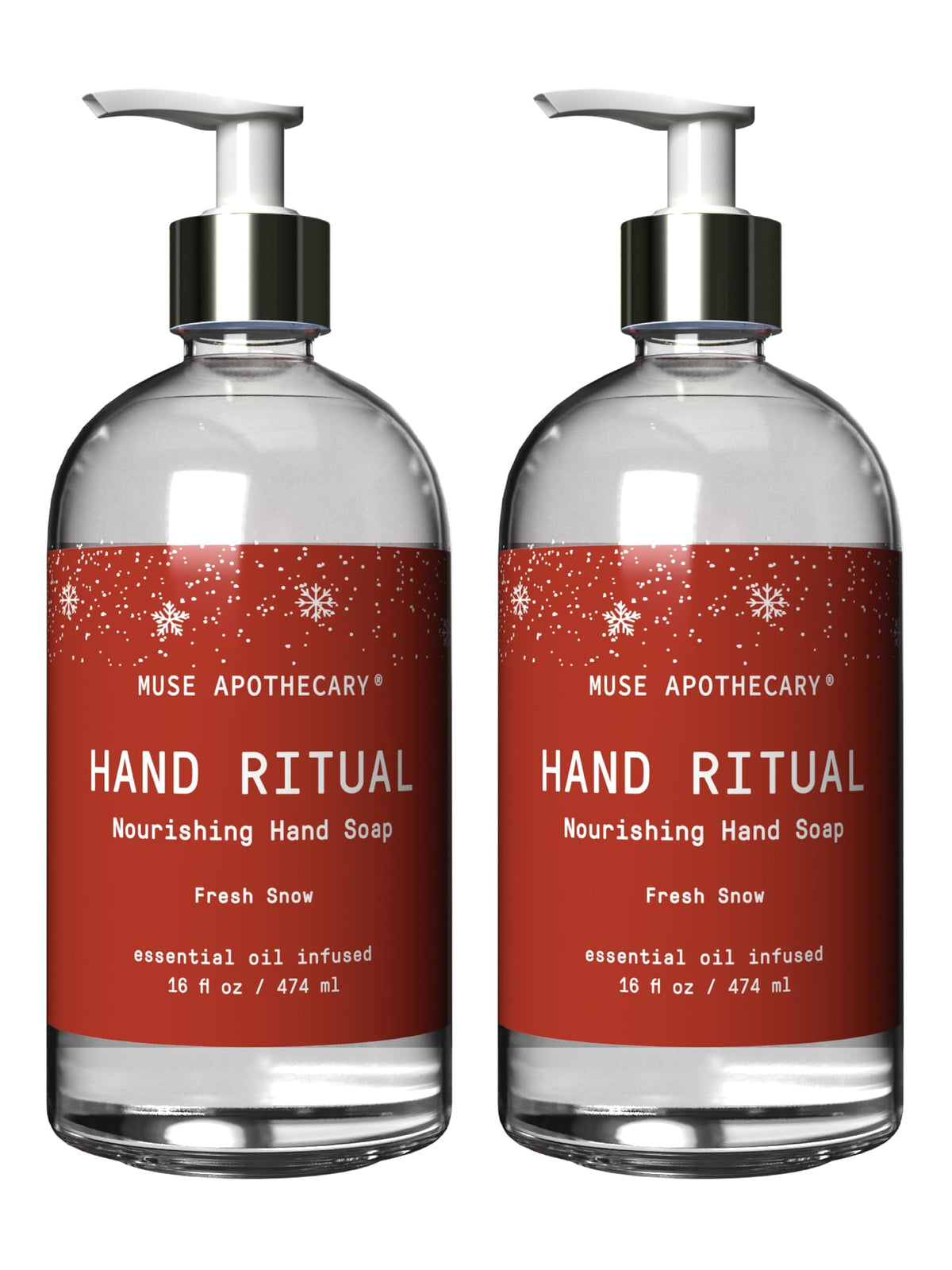 Muse Apothecary Hand Ritual - Aromatic and Nourishing Hand Soap, Infused with Natural Aromatherapy Essential Oils - USDA Certified Biobased - 16 oz, Aloe + Eucalyptus + Lavender, 2 Pack