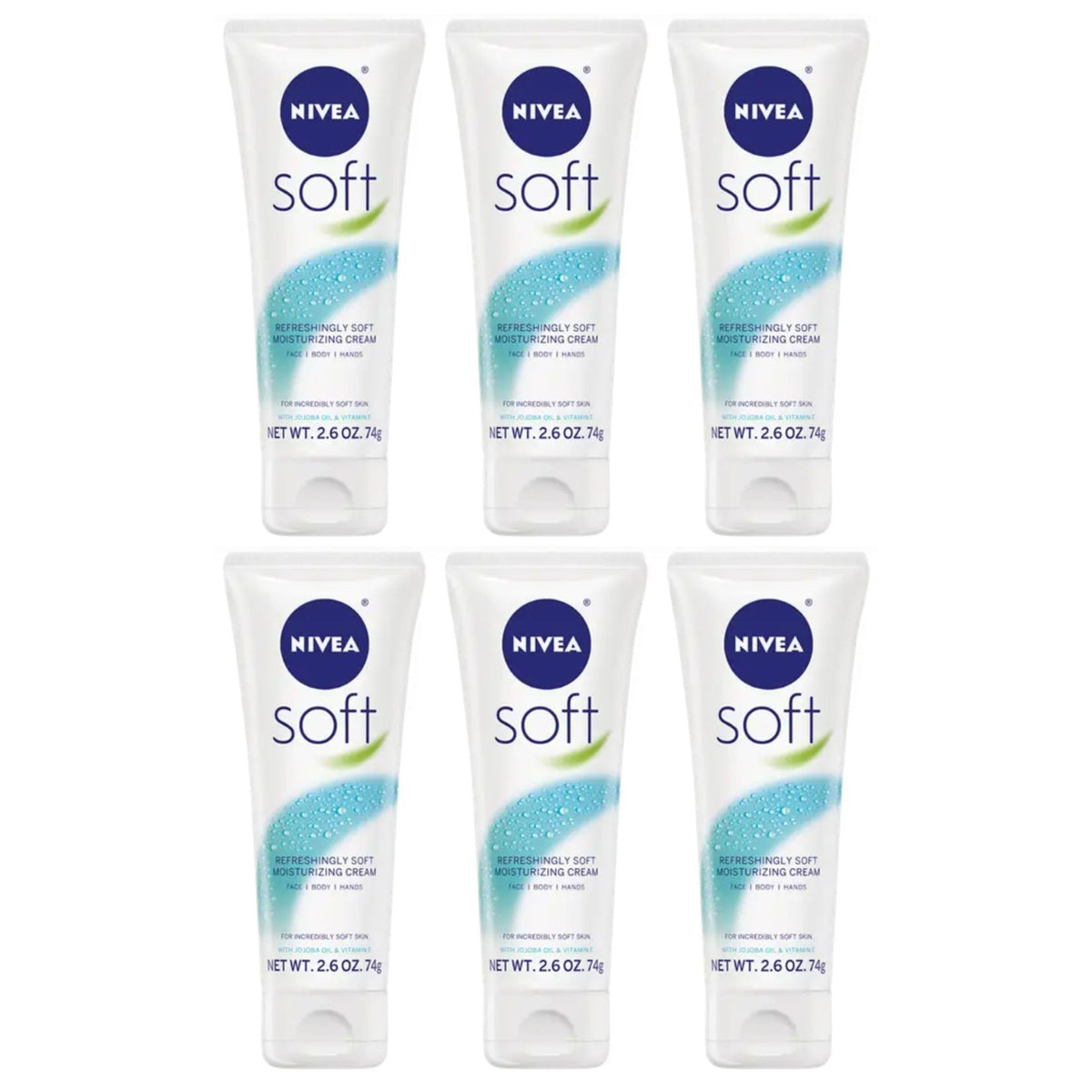 NIVEA Soft Refreshingly Soft Moisturizing Cream, Multipack, 3 x 2.6 OZ