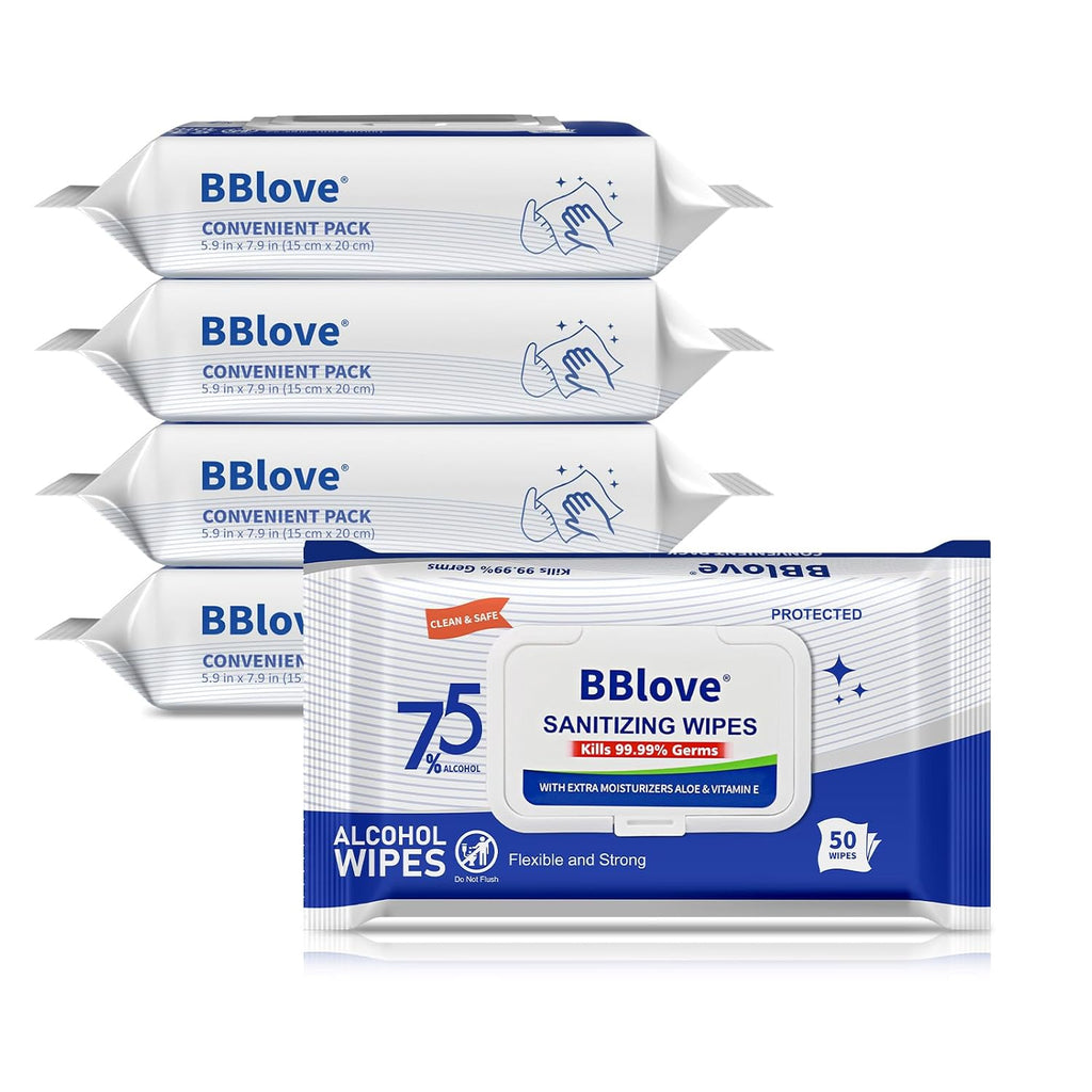 Unscented Sanitizer Wet Wipes, 200 Count, 75% Alcohol, 50 Count x 4 Packs