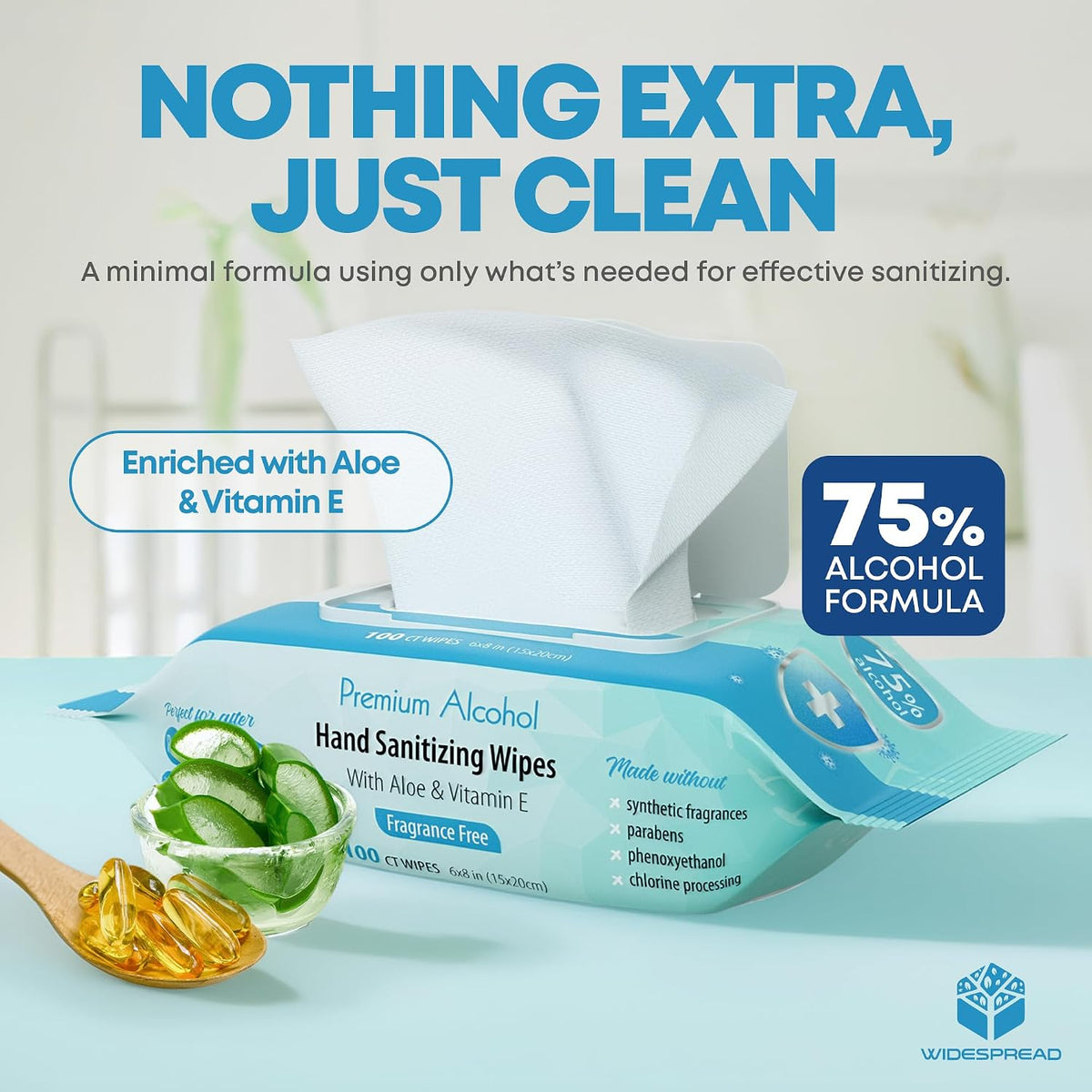 Large 75% Alcohol Wipes (4-100ct Pks, 400 Ct) – Unscented Hand Sanitizing Wipes, for Home, Office, Travel, Classroom and Camping