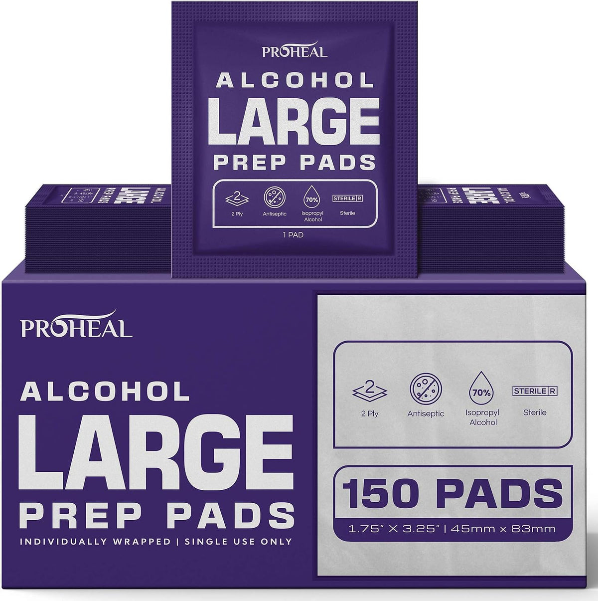 Alcohol Prep Pads - 150 70% Isopropyl Alcohol Wipes Individually Wrapped