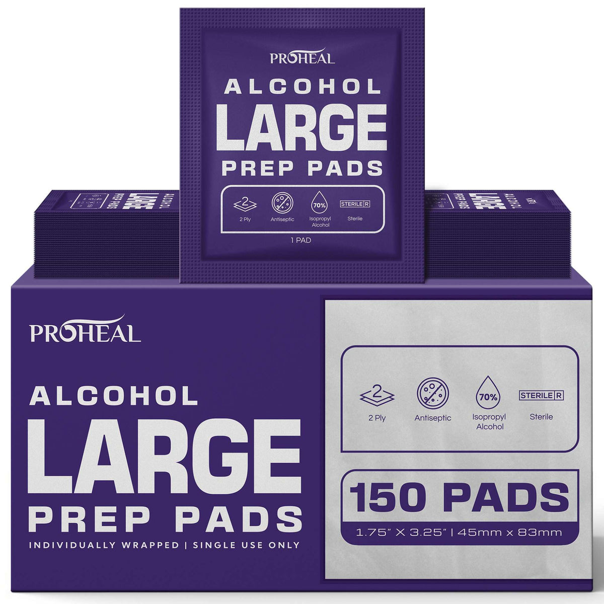 Alcohol Prep Pads - 150 70% Isopropyl Alcohol Wipes Individually Wrapped