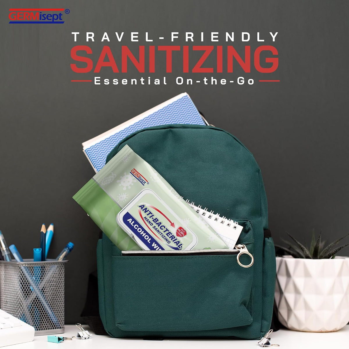 Advanced 75% Alcohol Antiseptic Hand Sanitizer Multipurpose Wipes ((50 Count x 24 Pack = 1200 Wipes))