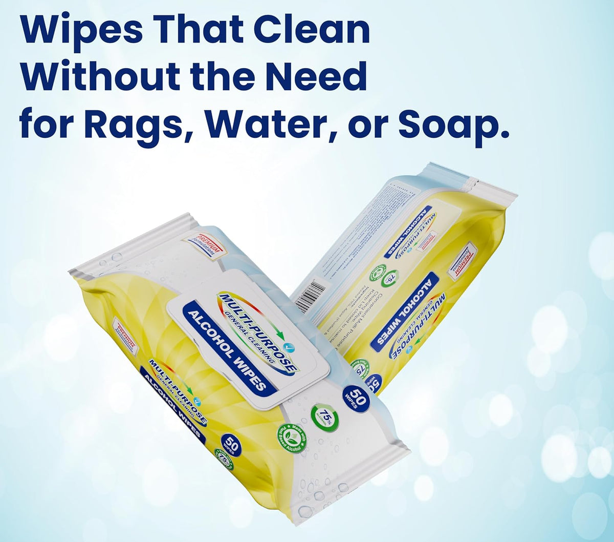 Restaurant & Institutional Table Cleaning Wipes – Multi-Purpose, No-Rinse, Streak-Free – 50 Count Pack, Case of 24 (1,200 Wipes Total)