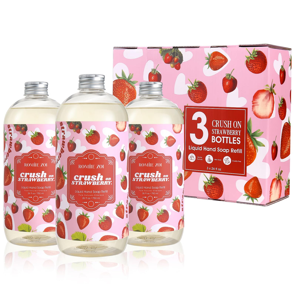 ROMIIE ZOI Liquid Hand Soap Refill, Eucalyptus Mint, 26 Fl Oz, 3-Pack