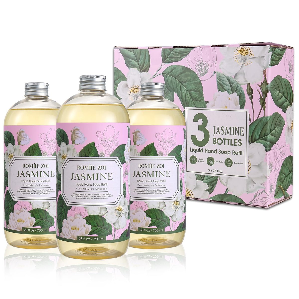 ROMIIE ZOI Liquid Hand Soap Refill, Eucalyptus Mint, 26 Fl Oz, 3-Pack