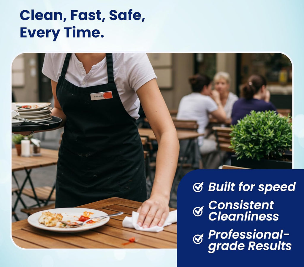 Restaurant & Institutional Table Cleaning Wipes – Multi-Purpose, No-Rinse, Streak-Free – 50 Count Pack, Case of 24 (1,200 Wipes Total)