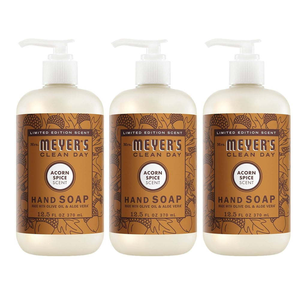 MRS. MEYER'S CLEAN DAY Liquid Hand Soap, Acorn Spice, 12.5 fl oz, 3 Pack