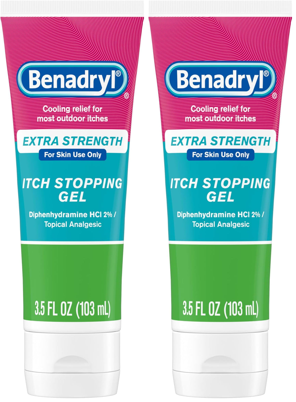 Benadryl Itch Relief Gel Extra Strength, 2% Diphenhydramine HCl, 3.5 fl. Oz