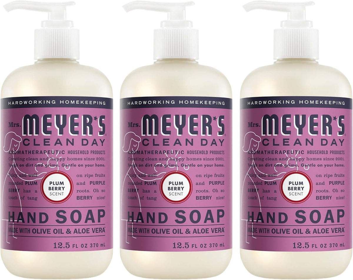 MRS. MEYER'S CLEAN DAY Liquid Hand Soap, Plum Berry, 12.5 fl oz, 3 Pack